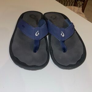Olukai Ohana Size US 10  Men's Sandals Flip Flop Thong Dark Blue